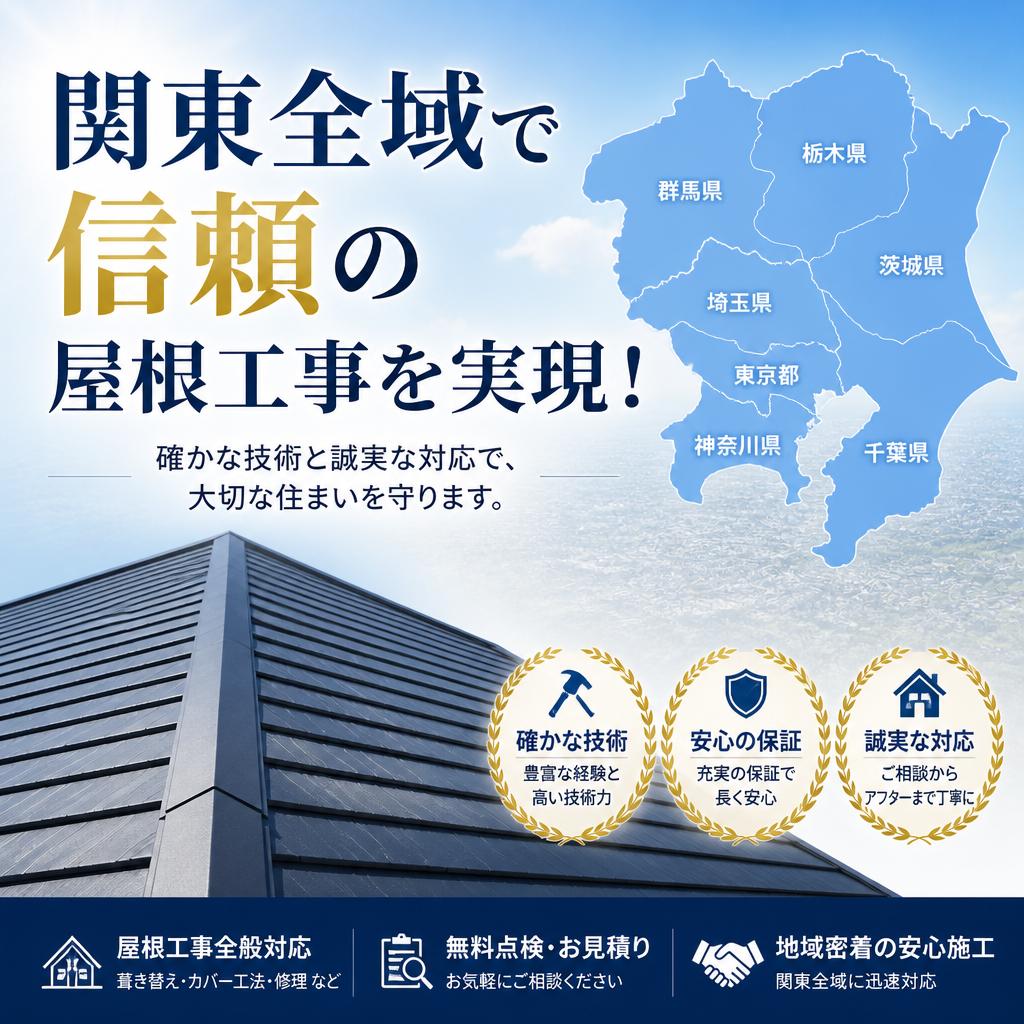 関東全域で信頼の屋根工事を実現！