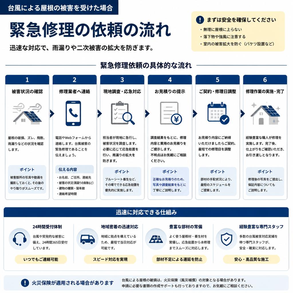 緊急修理サービスの流れ