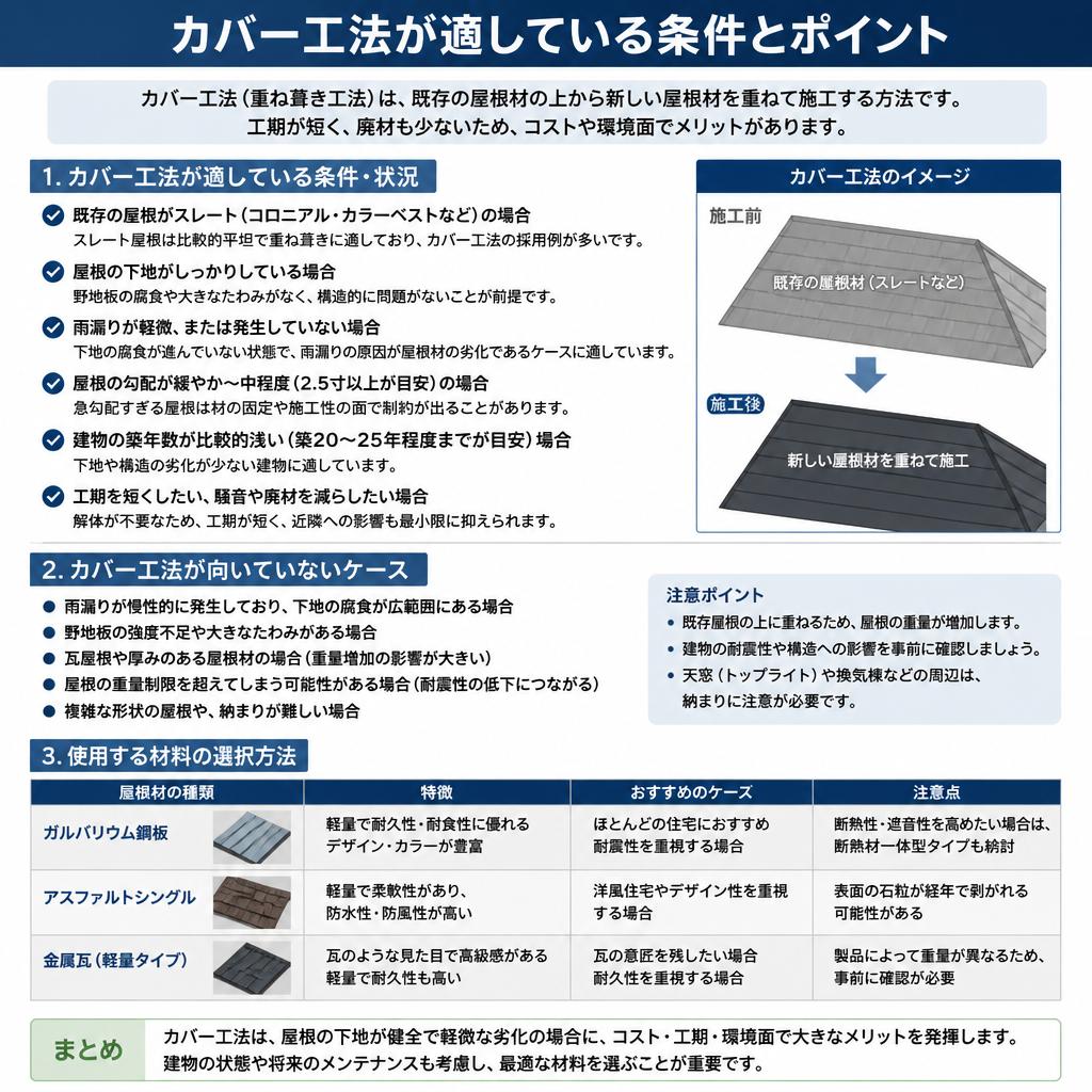 カバー工法の選び方