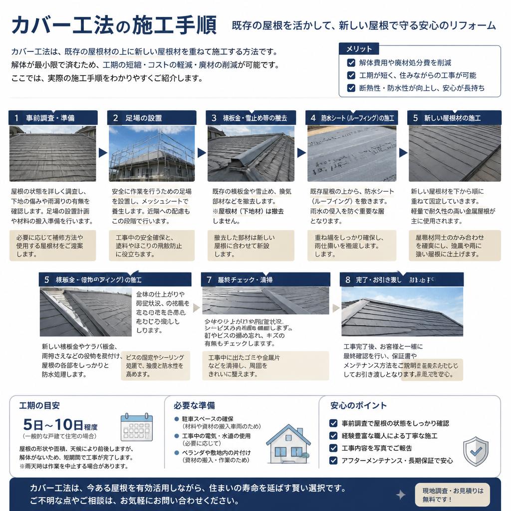 カバー工法の施工方法