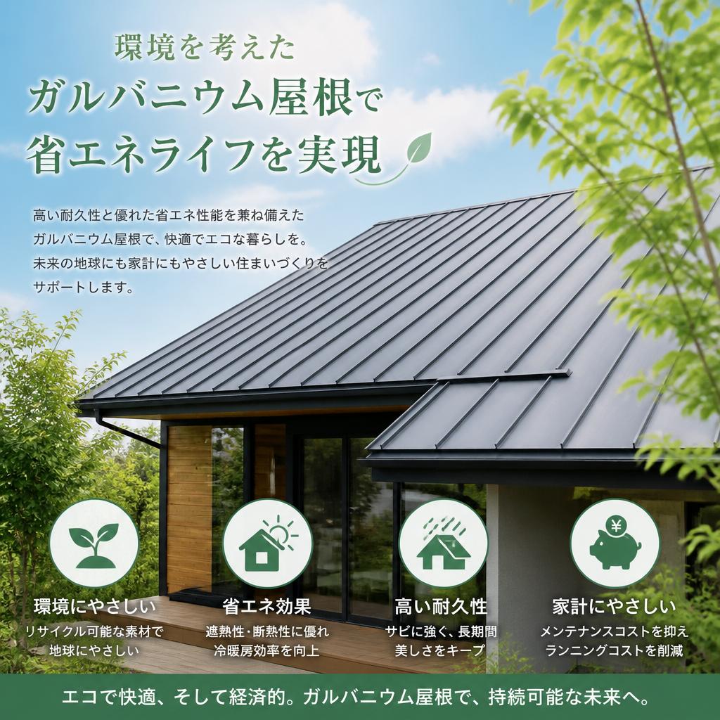 環境を考えたガルバニウム屋根で省エネライフを実現