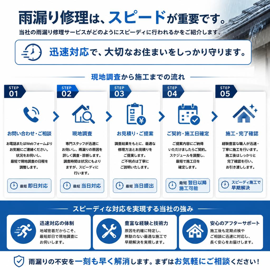 スピーディな修理プロセス